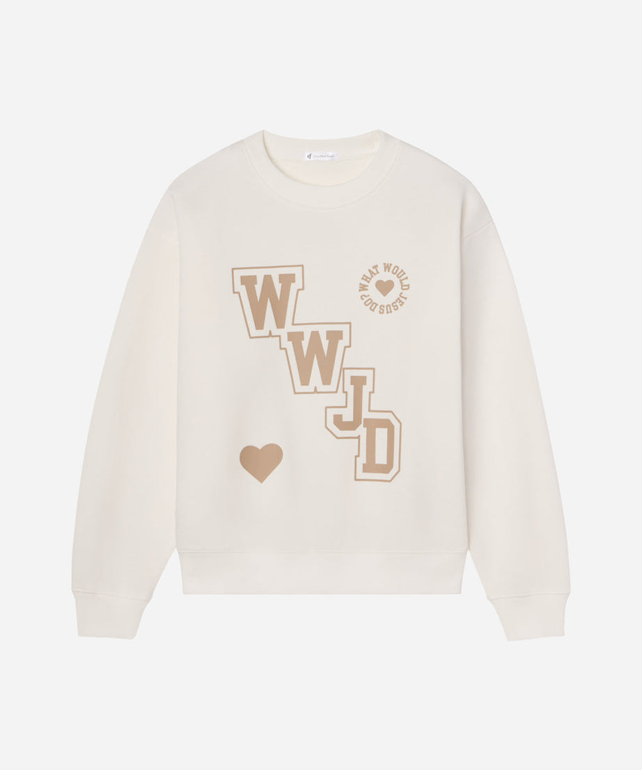 WWJD Varsity Unisex Crewneck