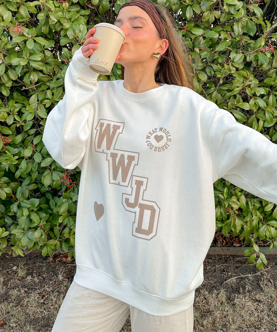 WWJD Varsity Unisex Crewneck