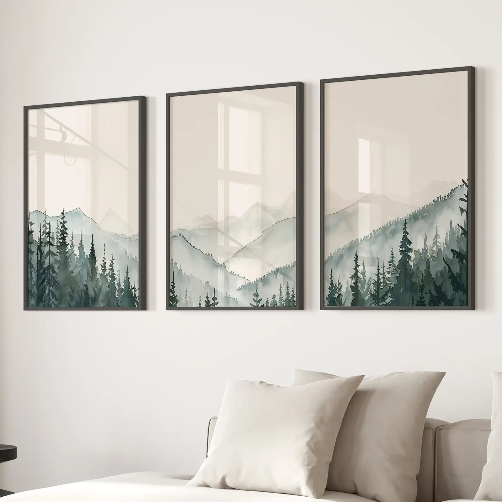 3er Set Berg-Wald-Dekorationsbilder Wandkunst