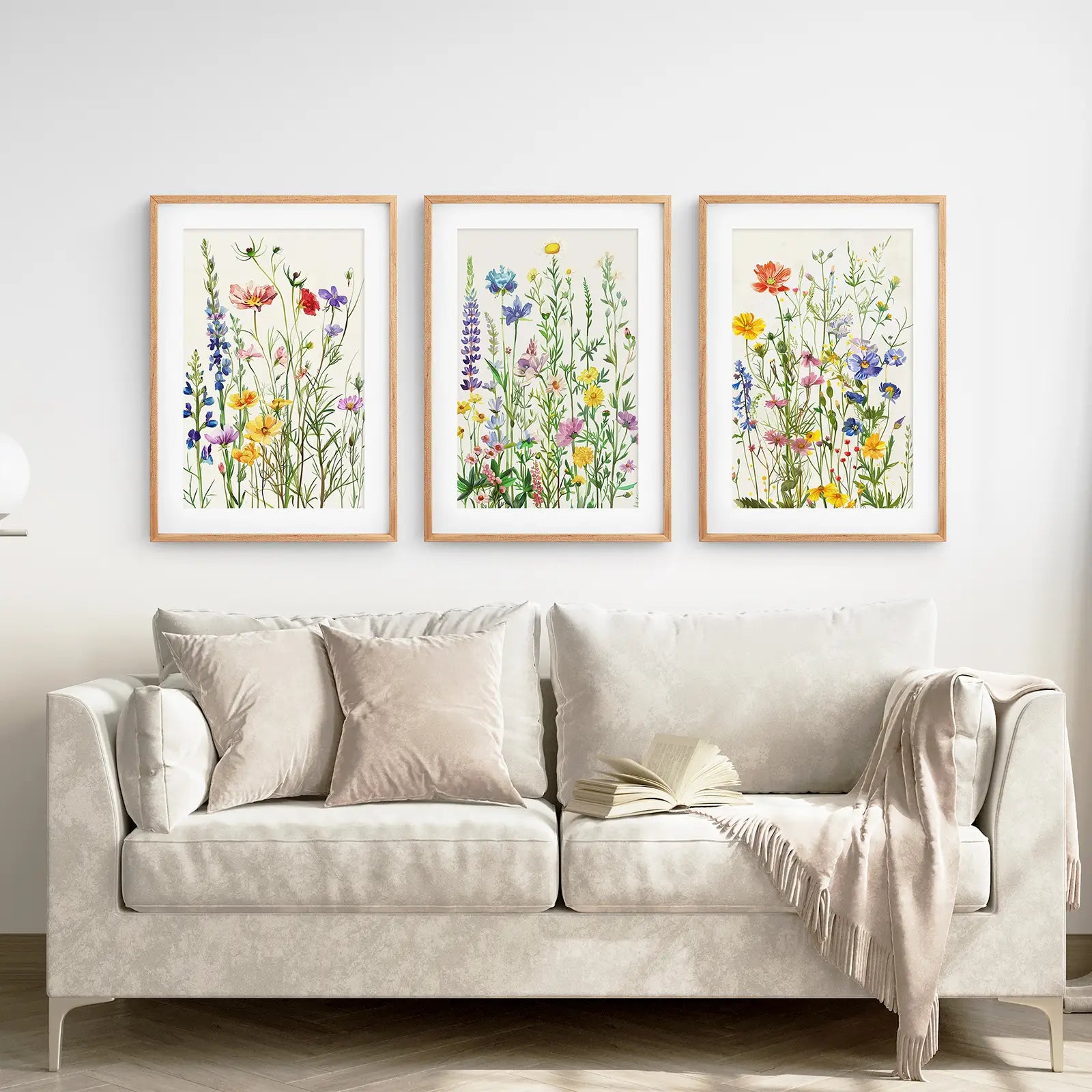 Blumenwiesen-Wandkunst Aquarell-Drucke