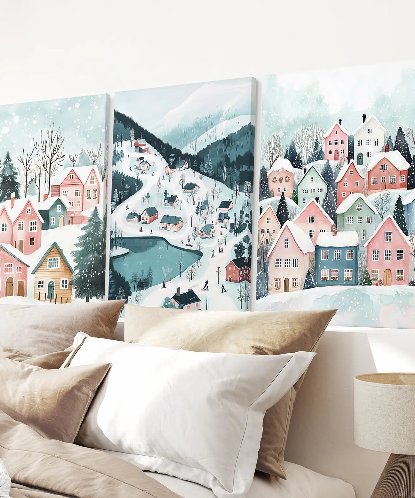 Weihnachtsdorf Süße Winterlandschaft Poster