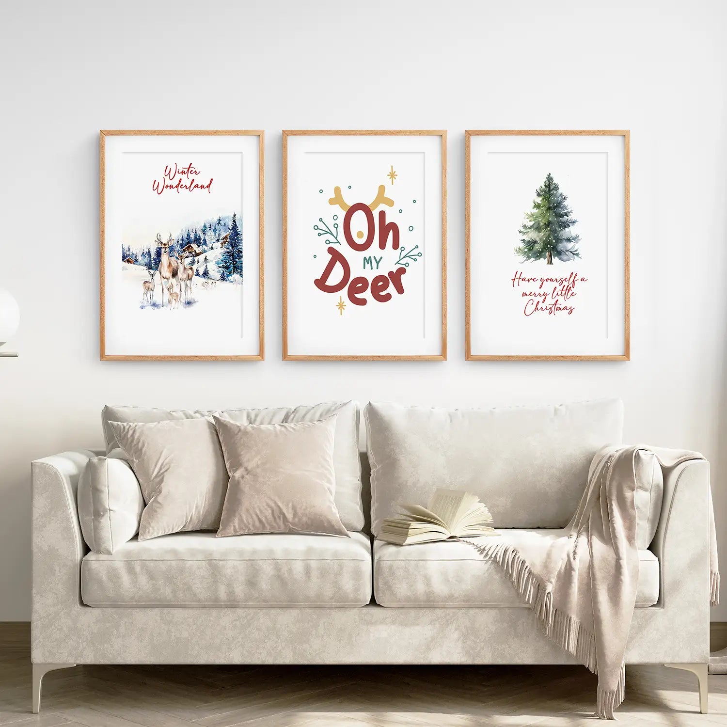 Winterwunderland Weihnachten Wandkunst-Druck-Set