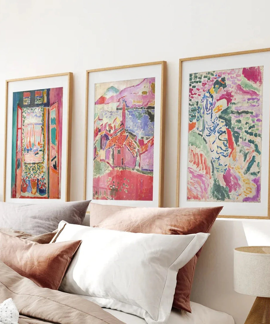 3er Set Henri Matisse Poster. Aquarell-Landschaft