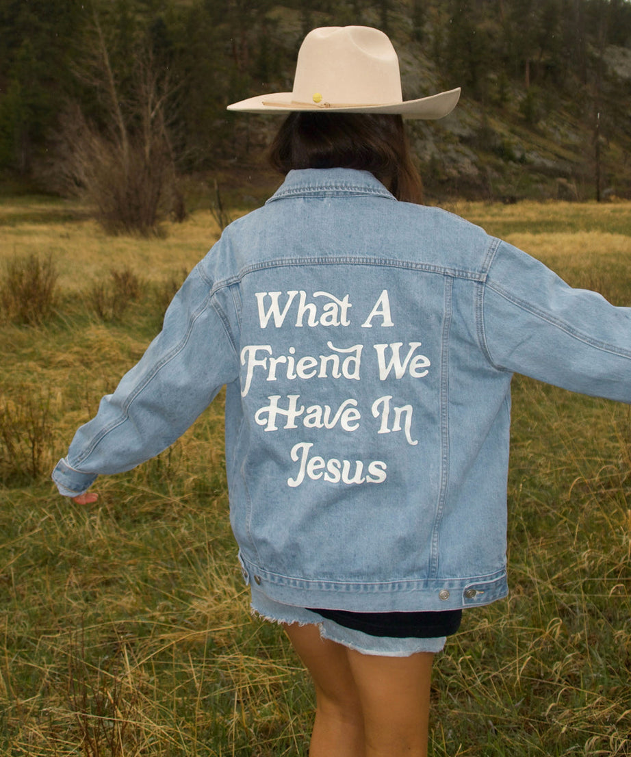 What a Friend In Jesus Denim Jacket