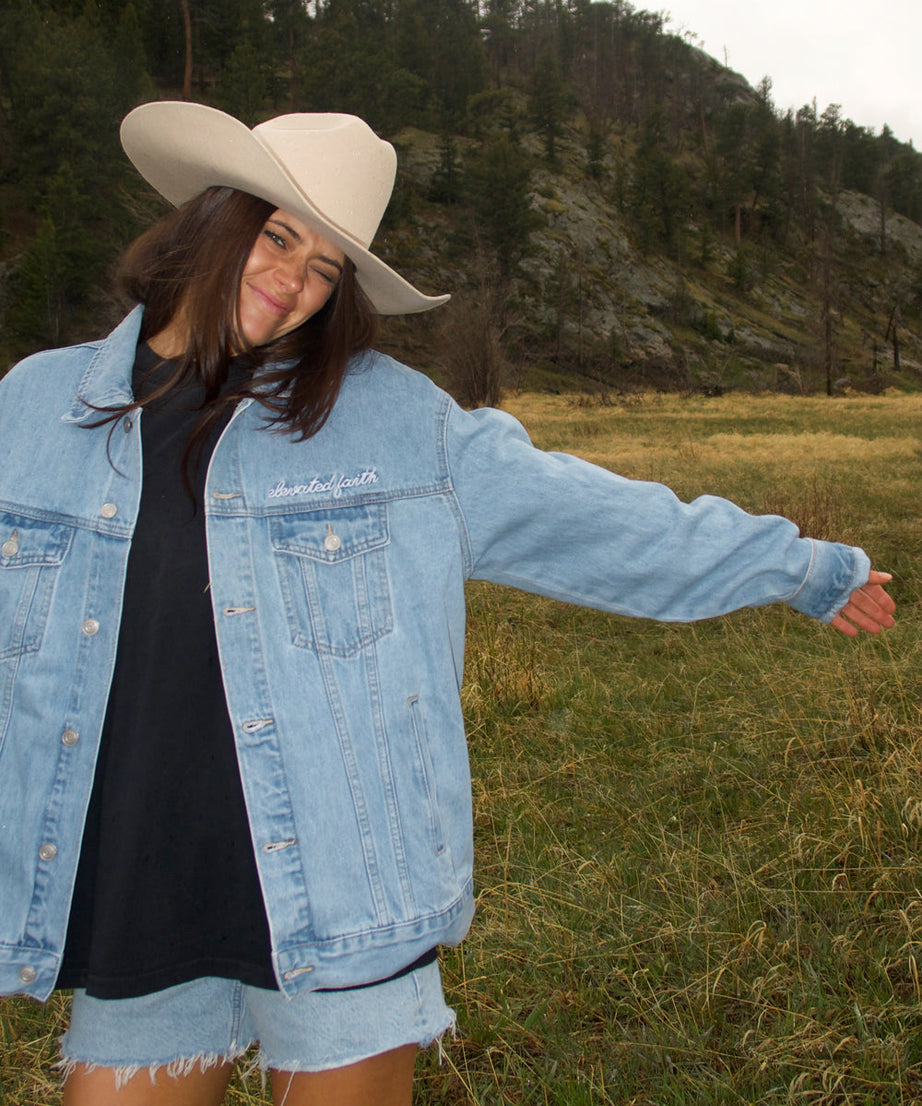 What a Friend In Jesus Denim Jacket