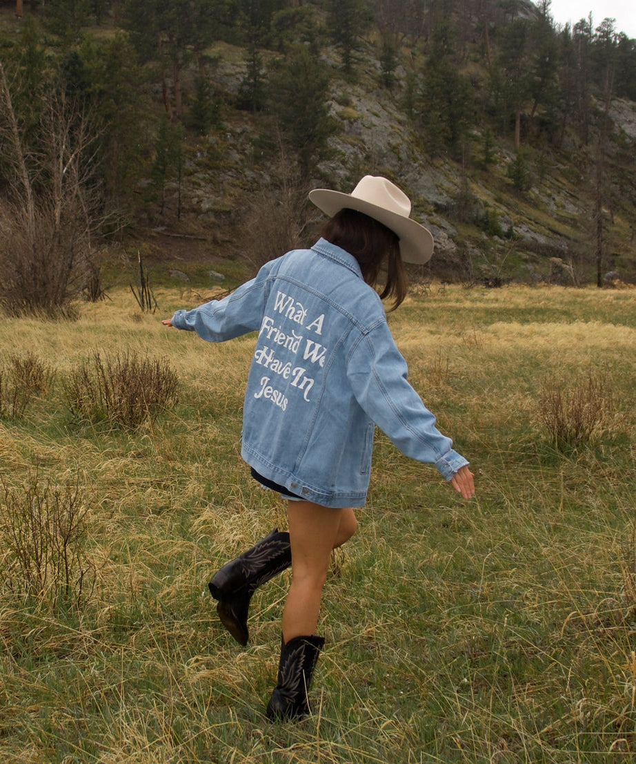 What a Friend In Jesus Denim Jacket