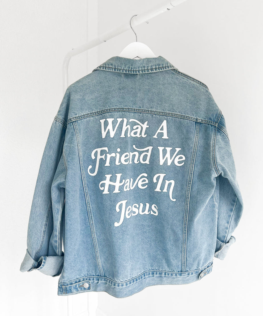 What a Friend In Jesus Denim Jacket