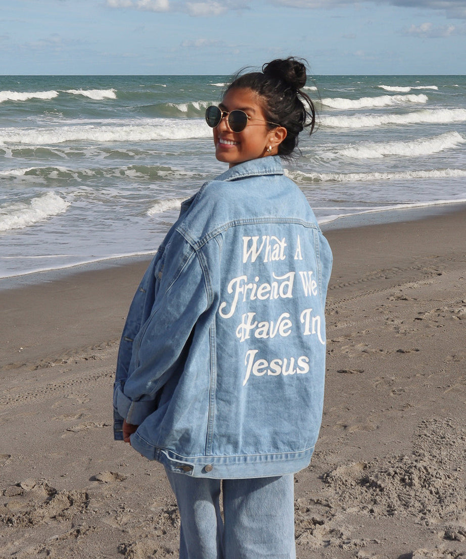What a Friend In Jesus Denim Jacket