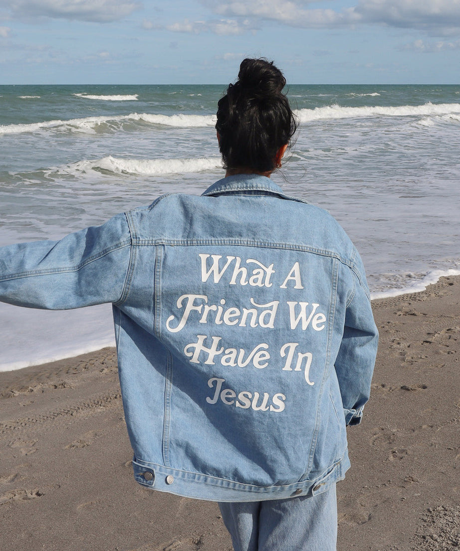 What a Friend In Jesus Denim Jacket