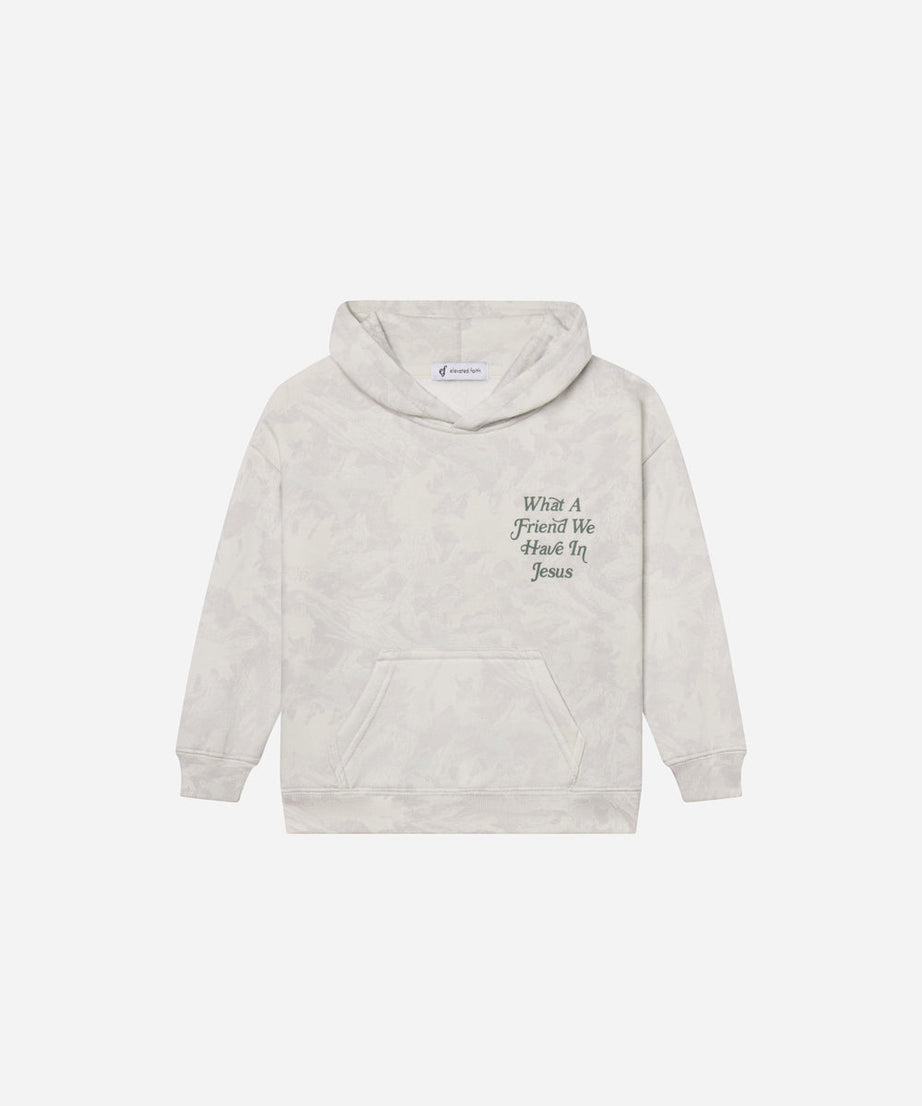 What a Friend in Jesus Camo Kinder Hoodie