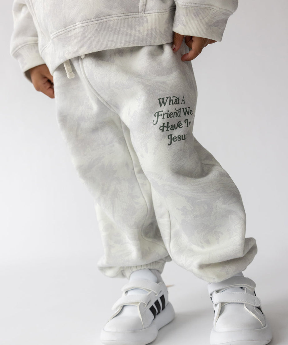 Was für ein Freund in Jesus Camouflage-Jogginghose für Kinder