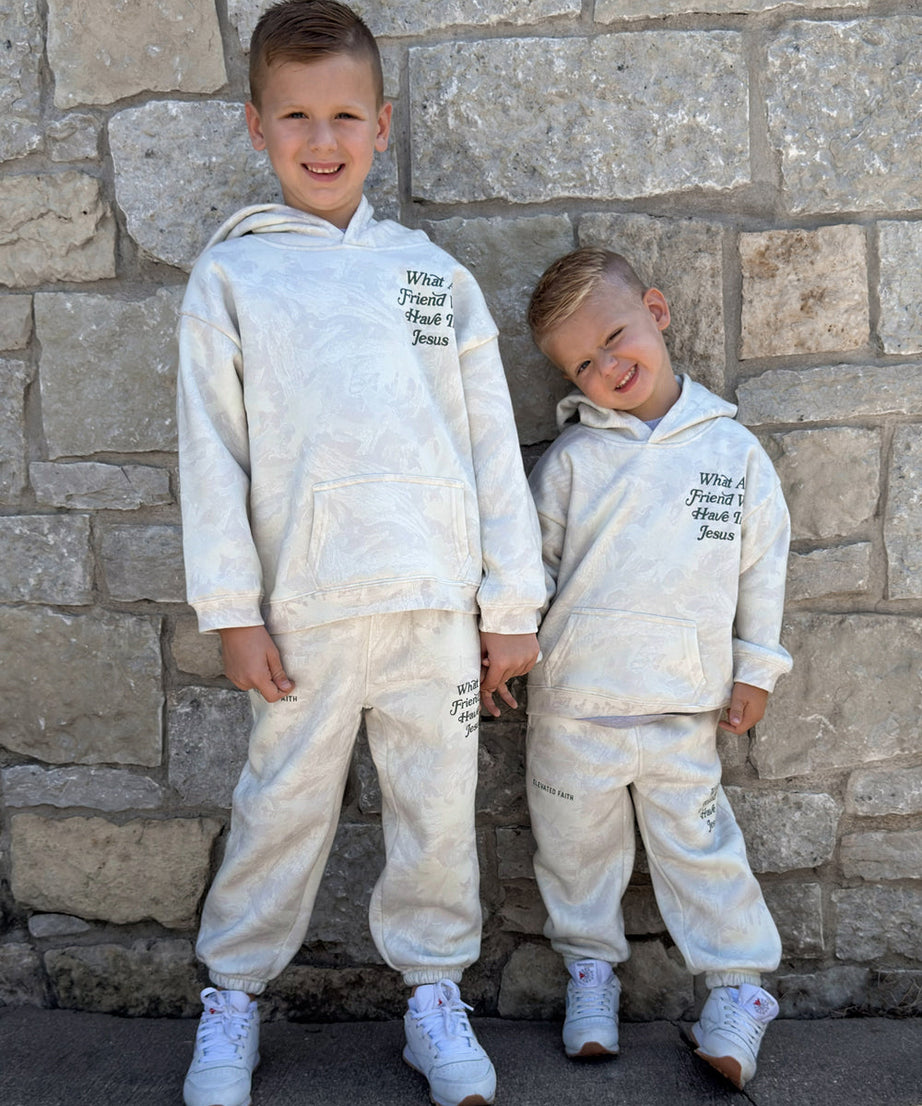 Was für ein Freund in Jesus Camouflage-Jogginghose für Kinder
