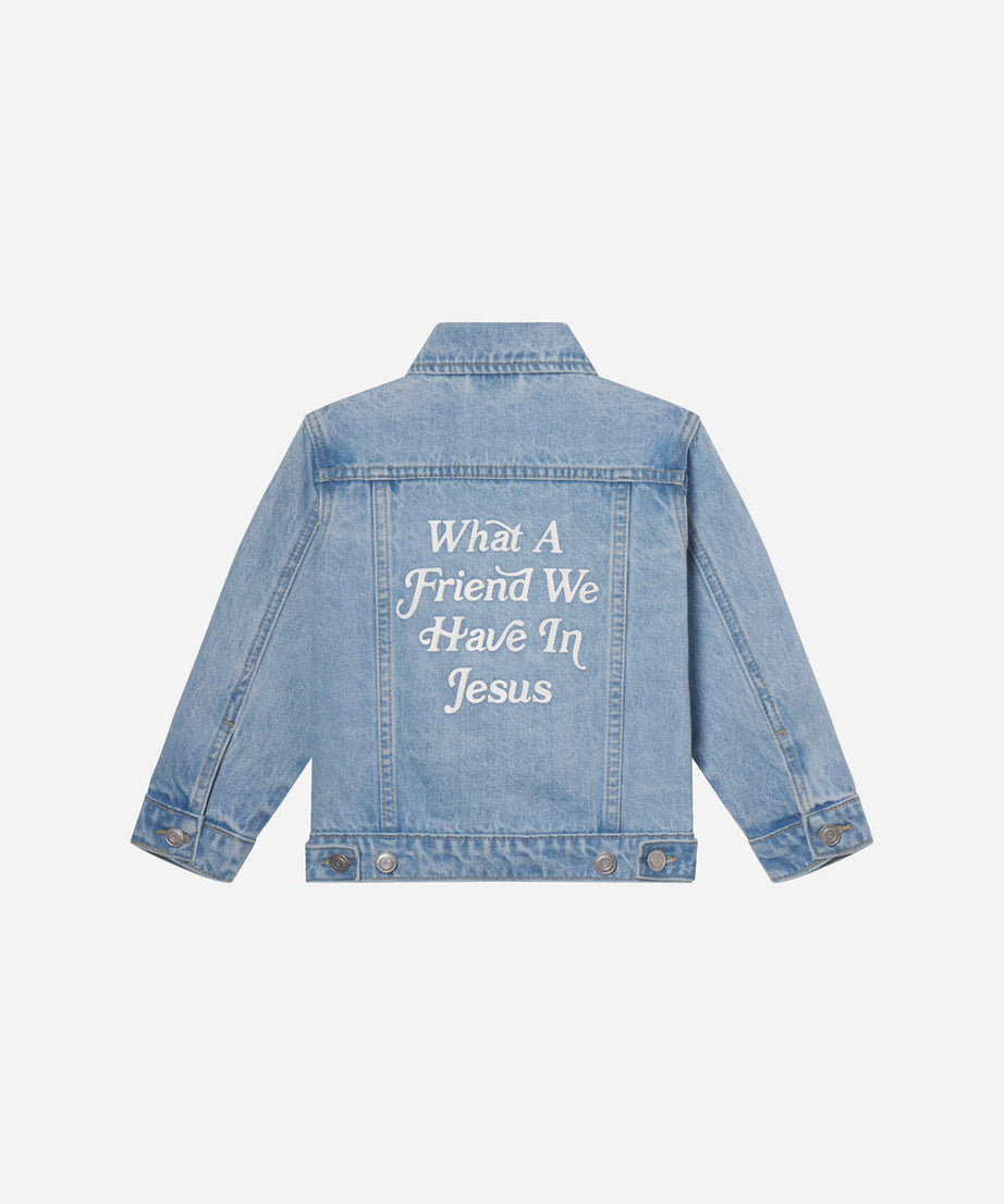 Was für ein Freund in Jesus Kinder-Jeansjacke