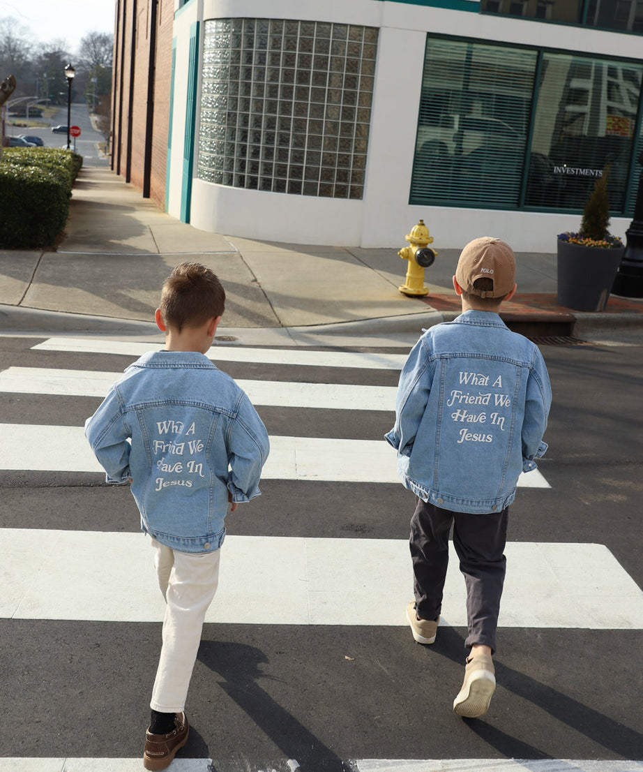 Was für ein Freund in Jesus Kinder-Jeansjacke