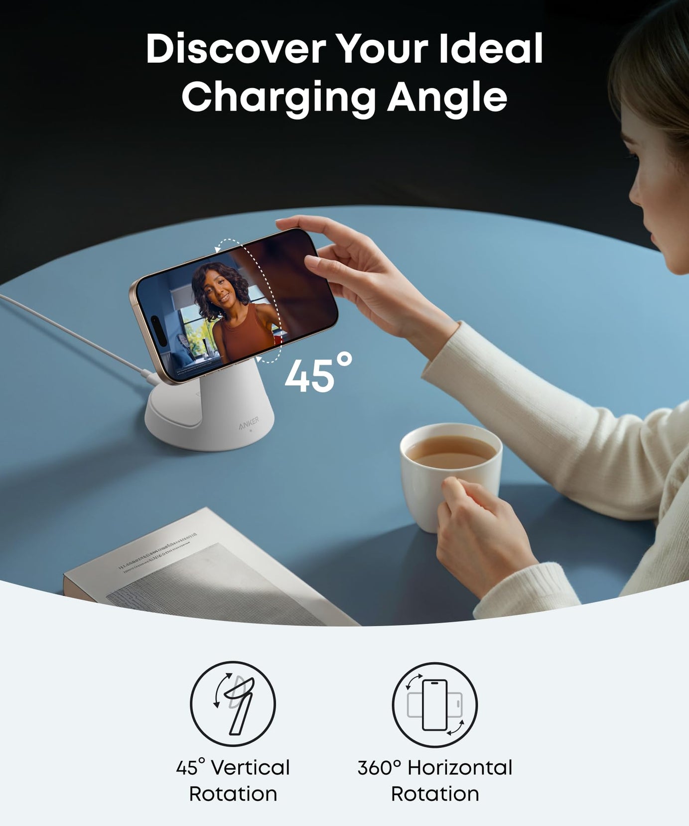 Anker MagGo Wireless Charging Station (3-in-1, Dock Stand)