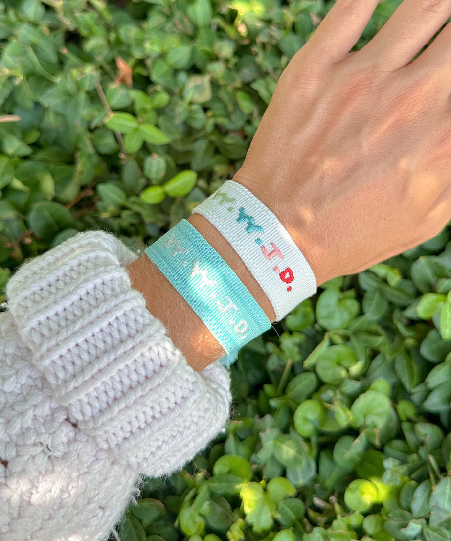 White WWJD Embroidered Bracelet