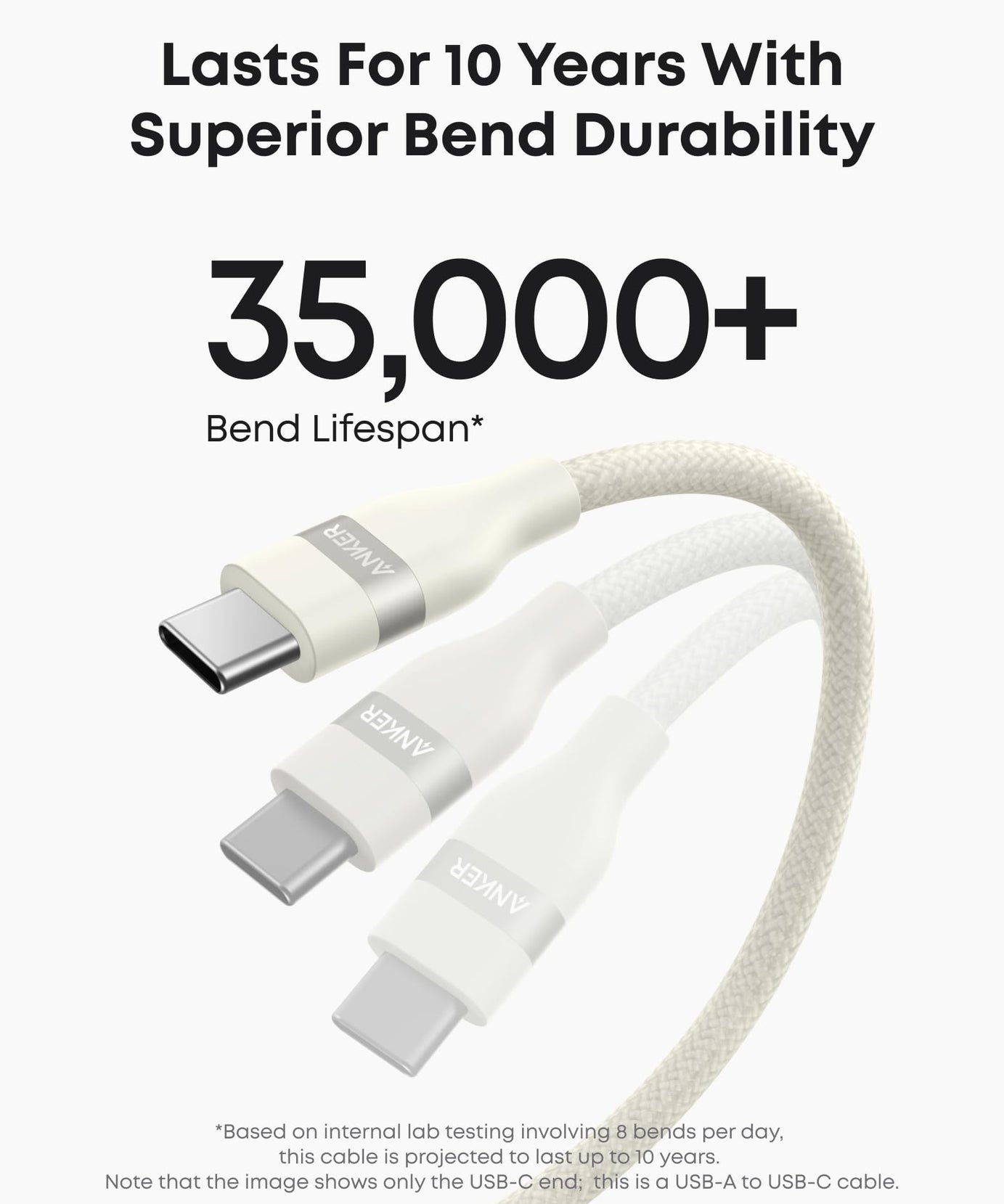 Anker USB-A to USB-C Cable (3 ft / 6 ft, Upcycled-Braided)