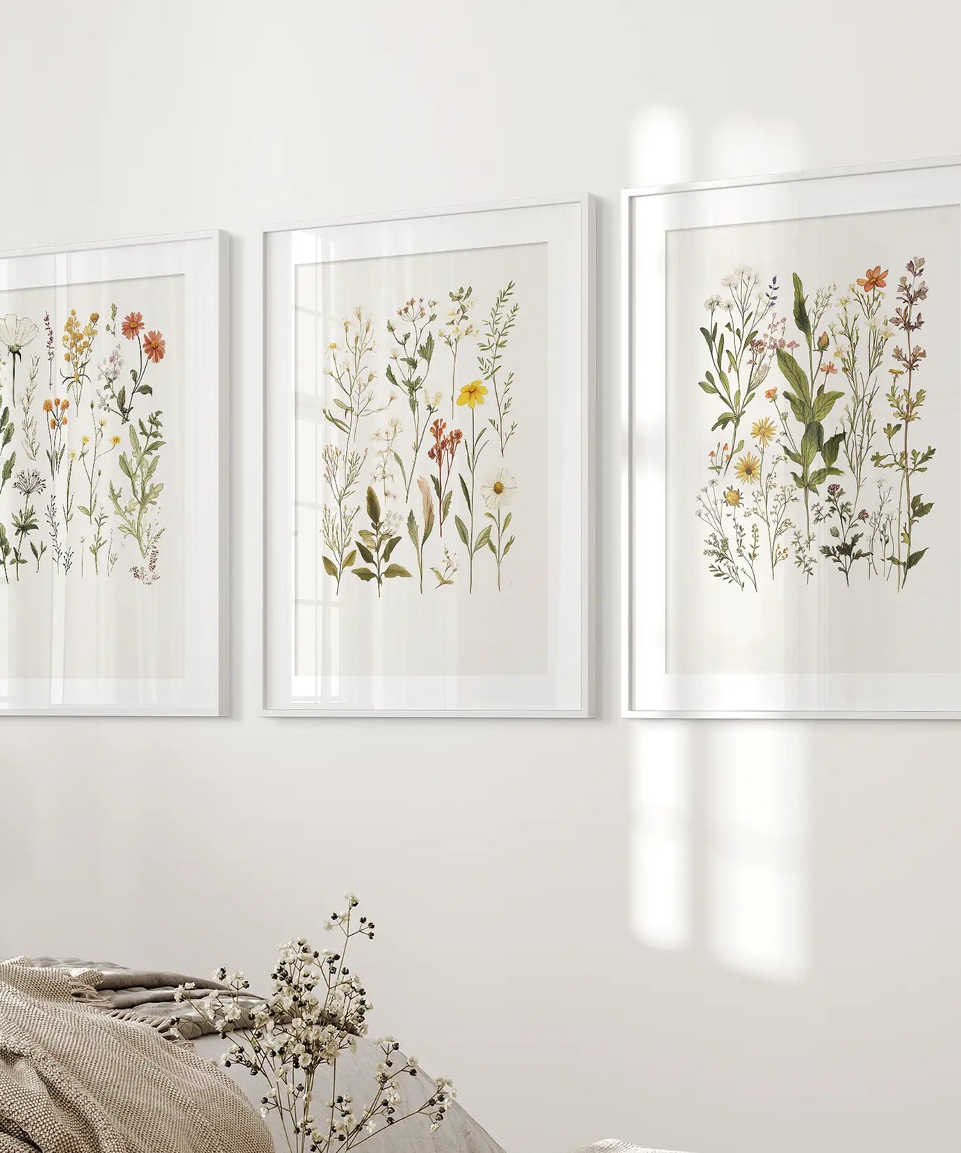 Watercolor Wildflower Floral Nursery Wall Art Set