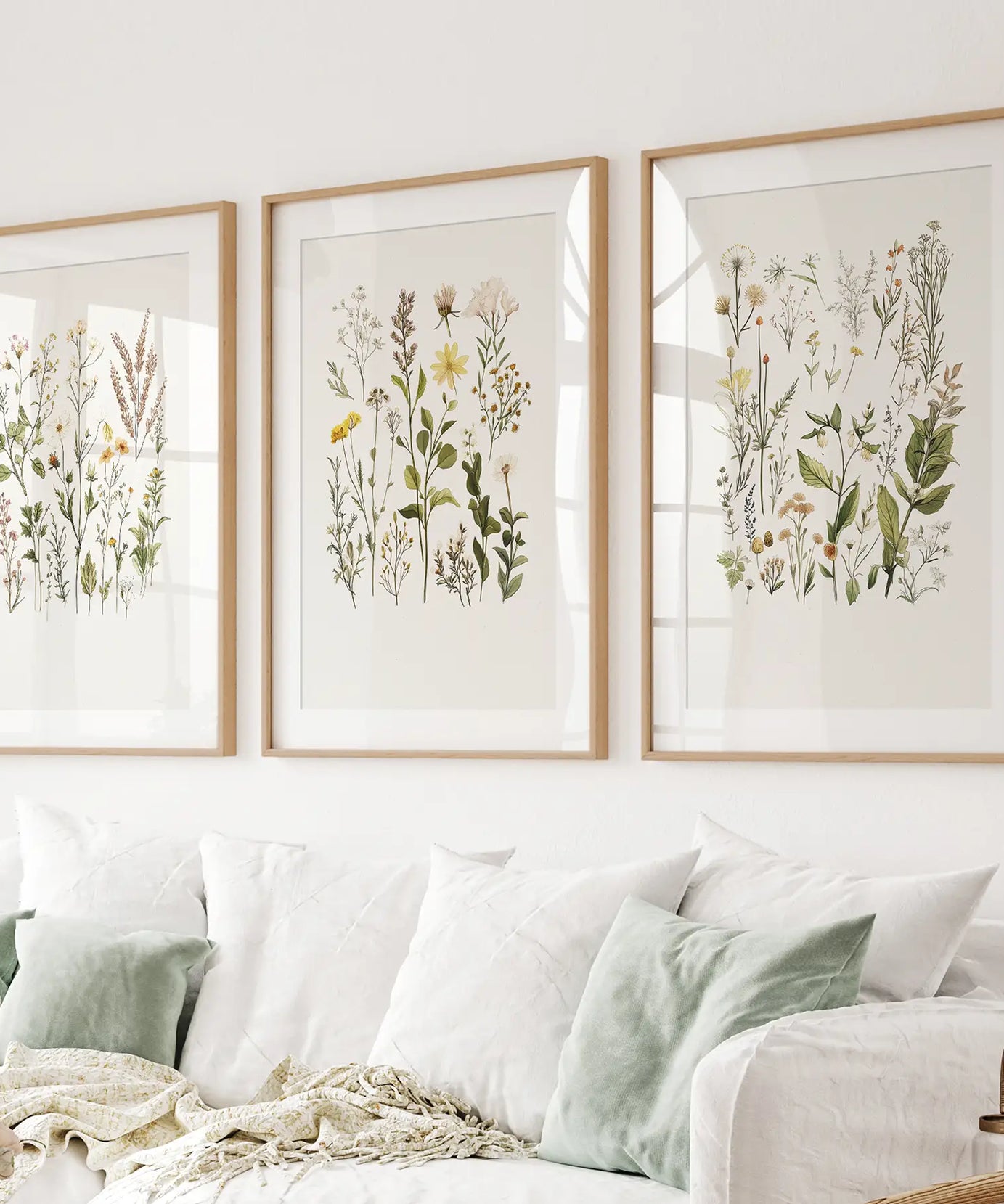Minimalistische Wildpflanzen. Botanische Poster Kunst Deko