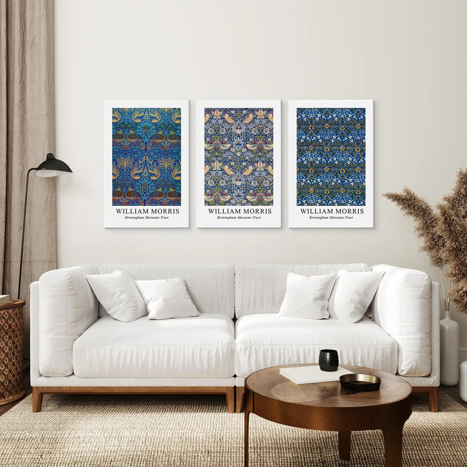 Trendiges neutrales Kunst-Set aus 3 William Morris Dekor