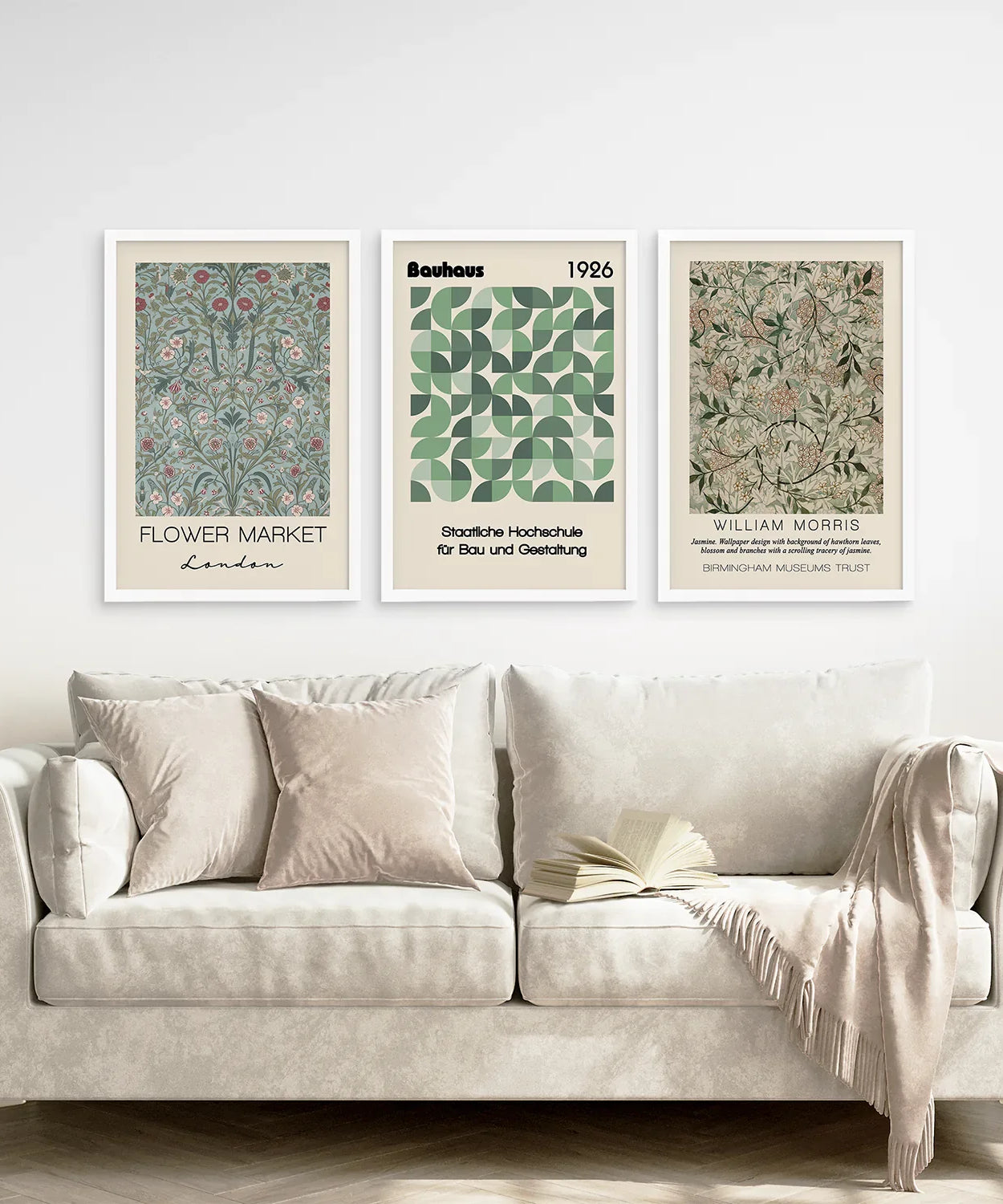 Botanische neutrale Wandbilder Wohnzimmer-Poster-Set