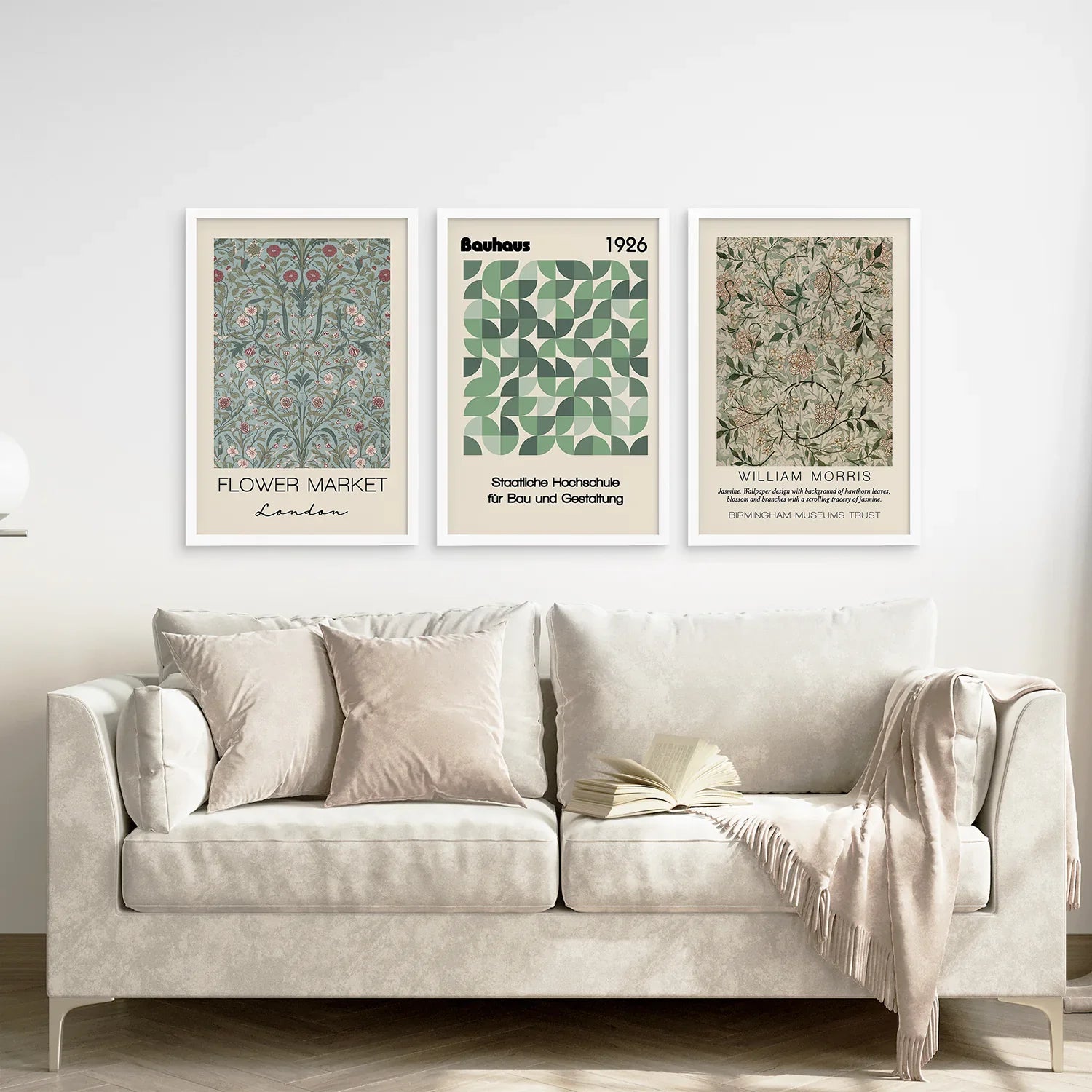 Botanische neutrale Wandbilder Wohnzimmer-Poster-Set