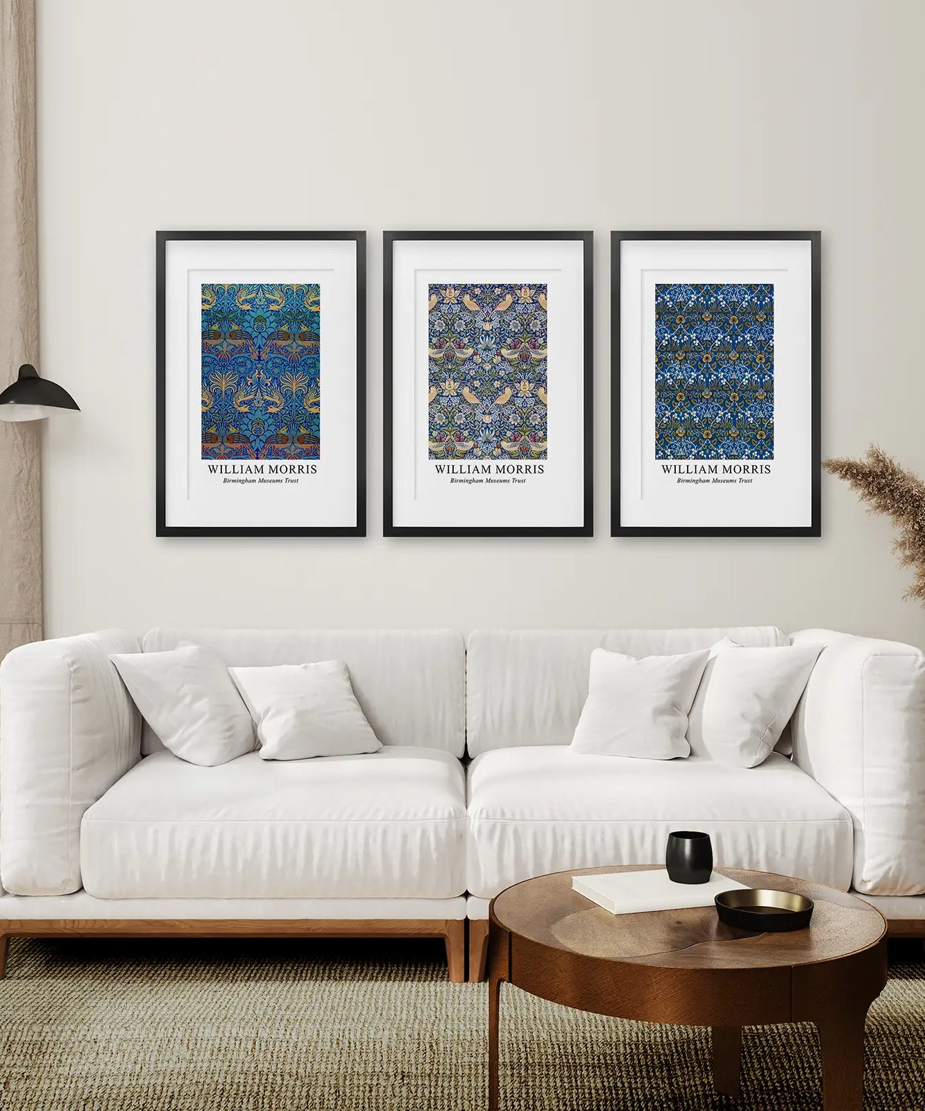 Trendiges neutrales Kunst-Set aus 3 William Morris Dekor