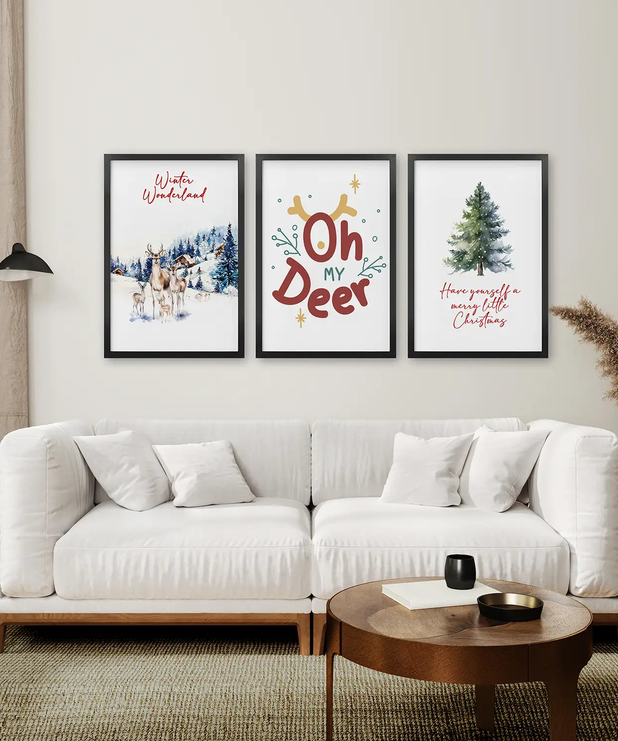 Winterwunderland Weihnachten Wandkunst-Druck-Set