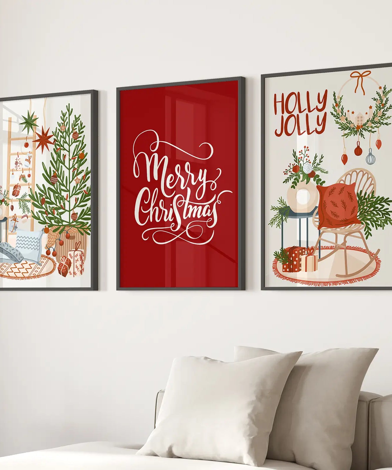 Winterlandschaft Druck Weihnachten Wanddeko Poster Kunst