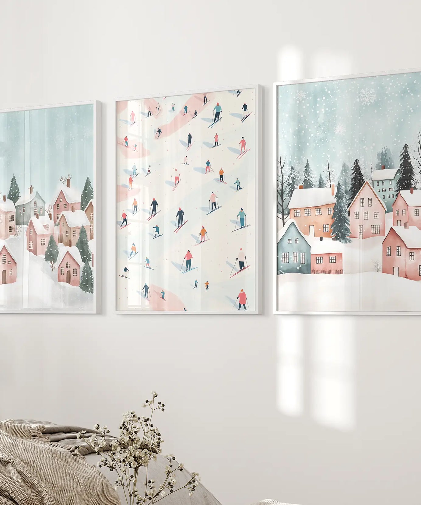 Niedliche Winterdorf Weihnachtsdekorationsbilder