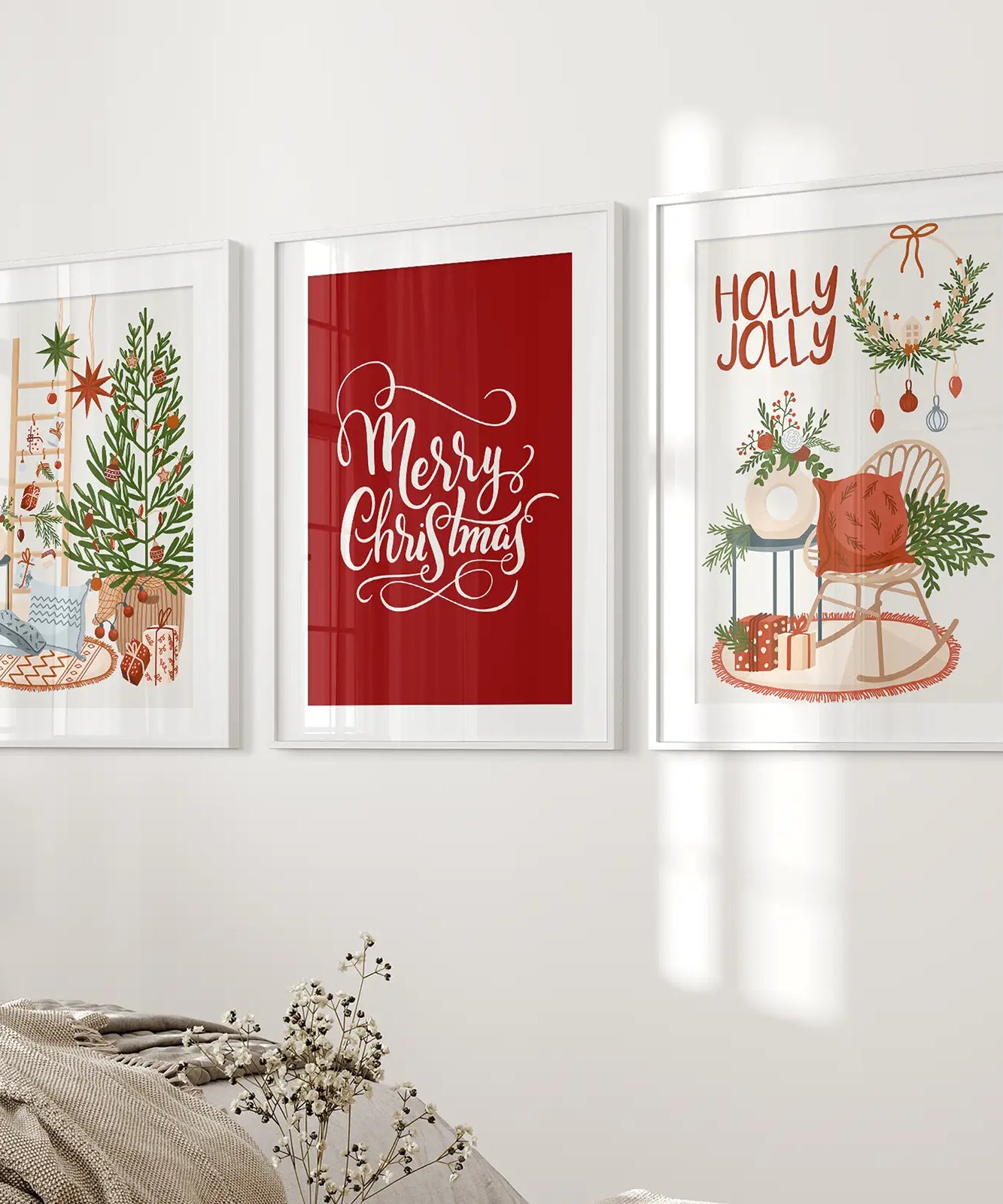 Winterlandschaft Druck Weihnachten Wanddeko Poster Kunst
