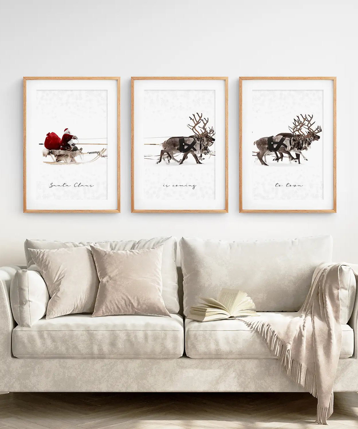 Weihnachten Weihnachtsmann mit Schlitten Kunstset