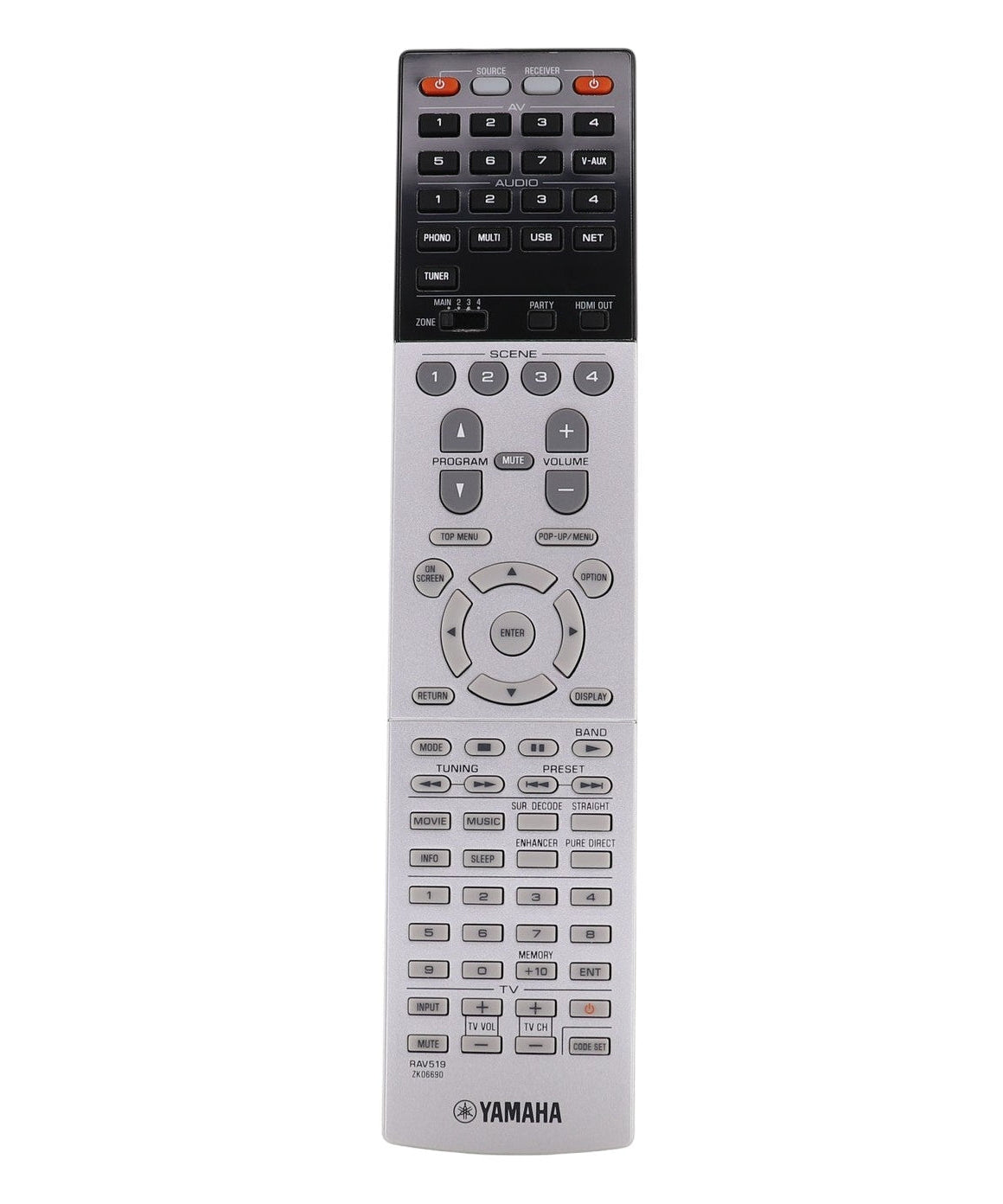 Yamaha RAV519 A/V Receiver Remote Control - ZK066900