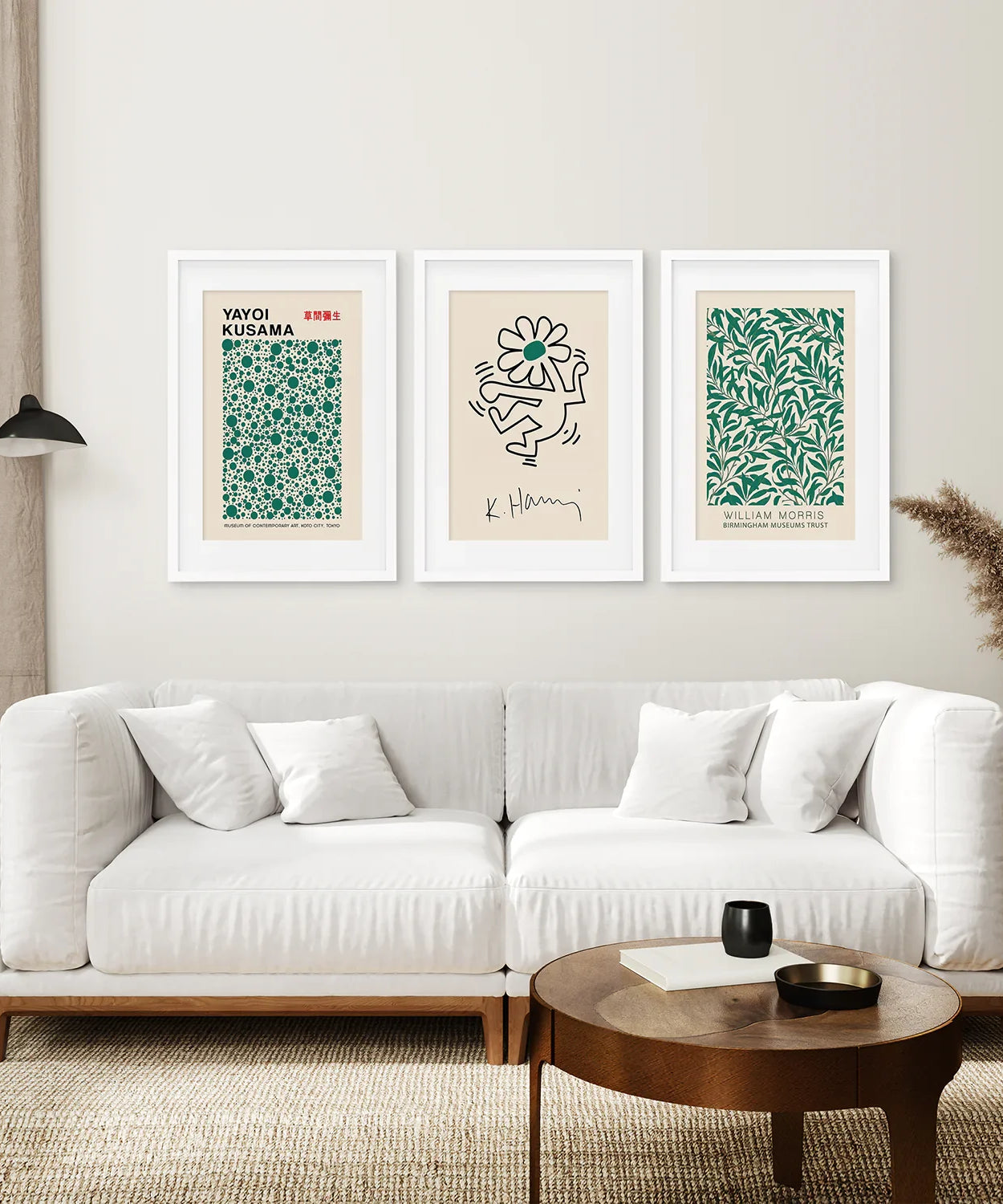 Ausstellung Grüne Kunst 3er Set Abstrakt Kunstdruck