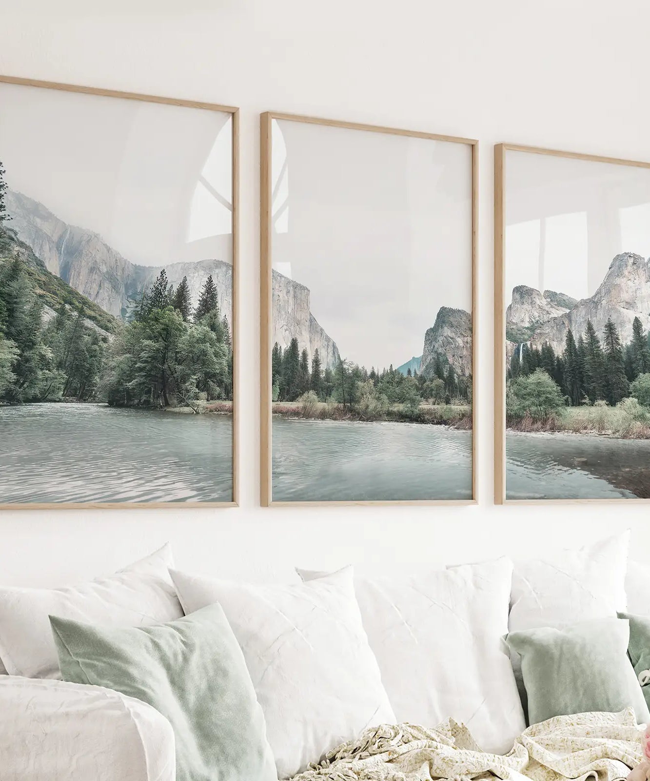 Yosemite Valley Triptych. US National Park Wall Art Prints