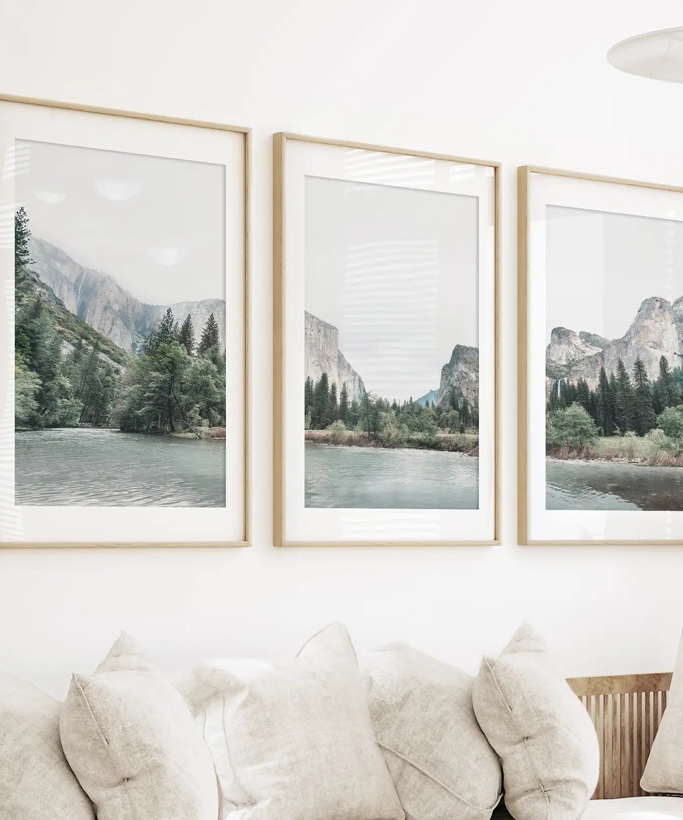 Yosemite Valley Triptych. US National Park Wall Art Prints