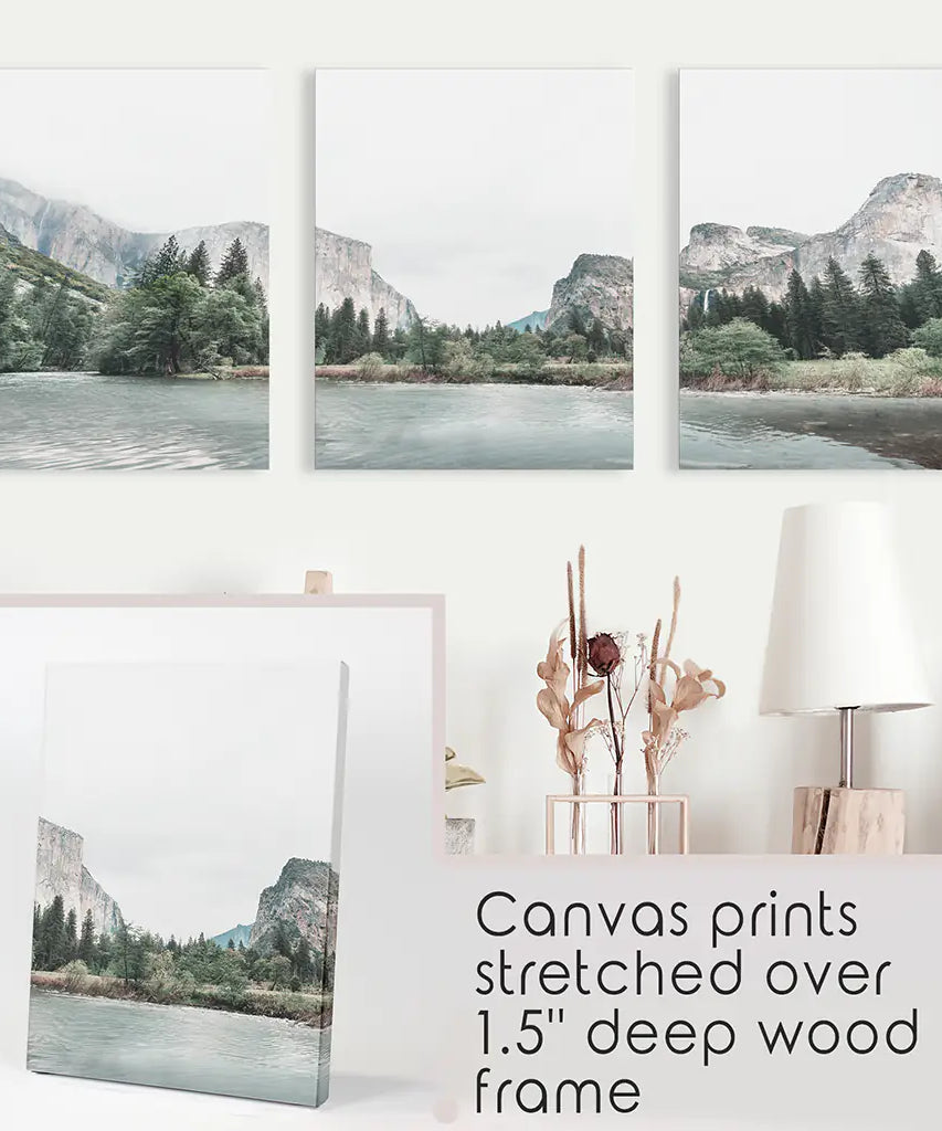 Yosemite Valley Triptych. US National Park Wall Art Prints