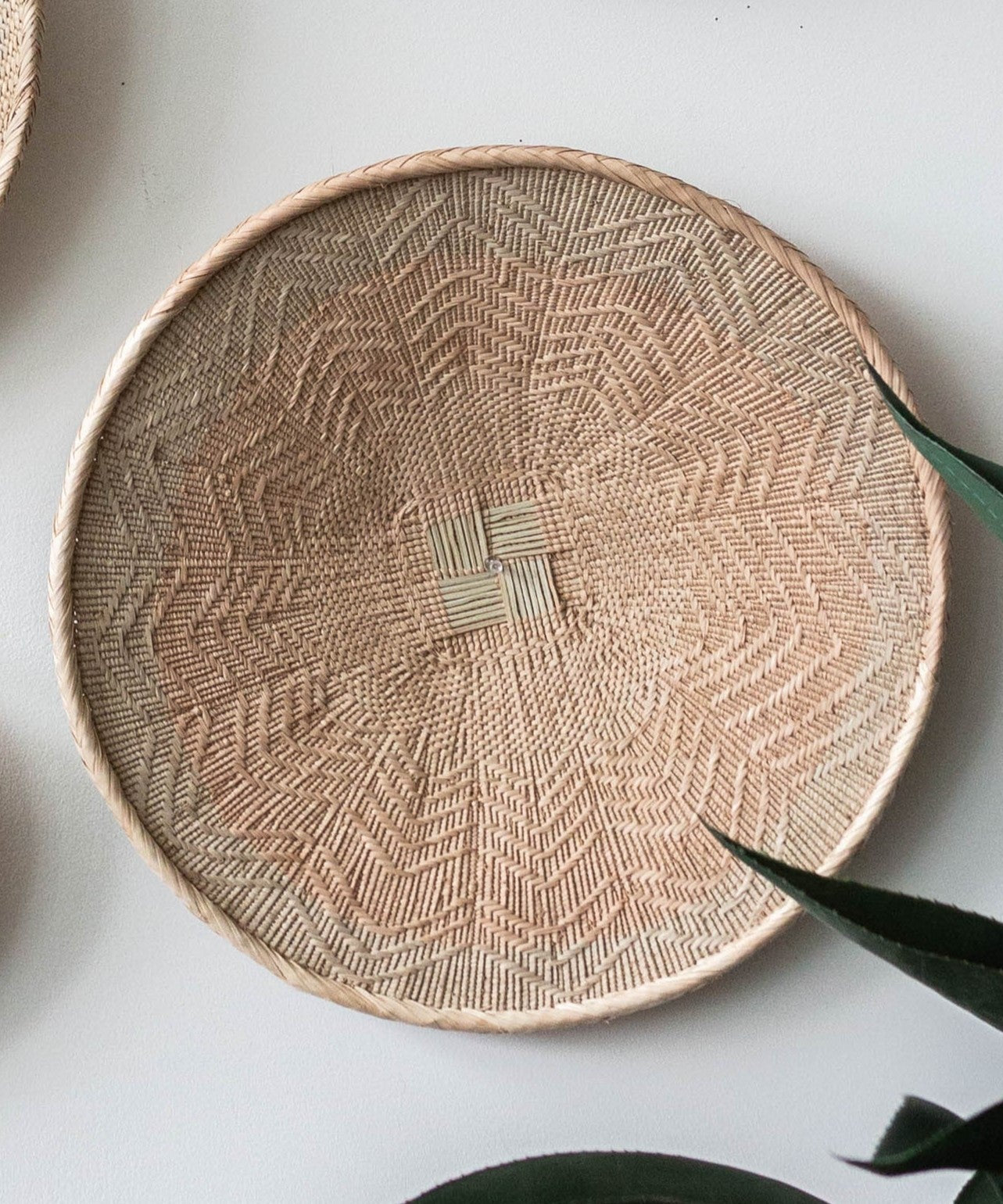 African Wall Basket Decor | Statement Binga Blonde Woven Wall Basket