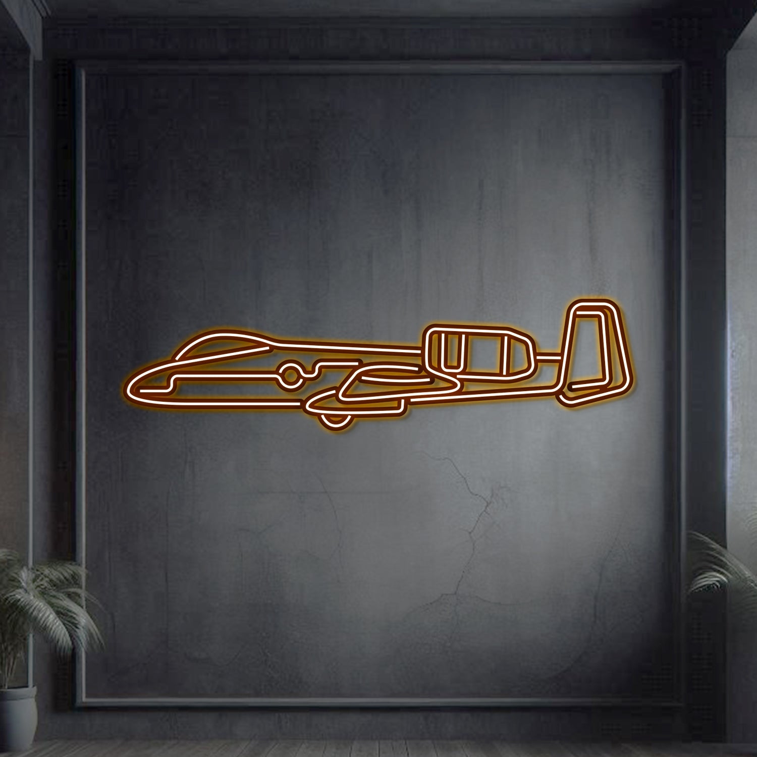 A-10 Thunderbolt 2 Metall-Neon-Wandkunst – NCN0006