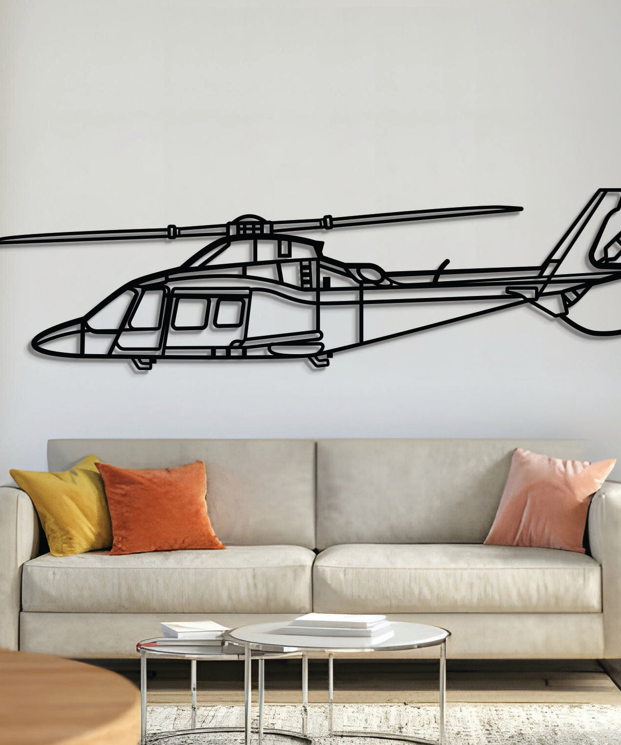 A109S Wandkunst aus Metallflugzeug - NCP0511