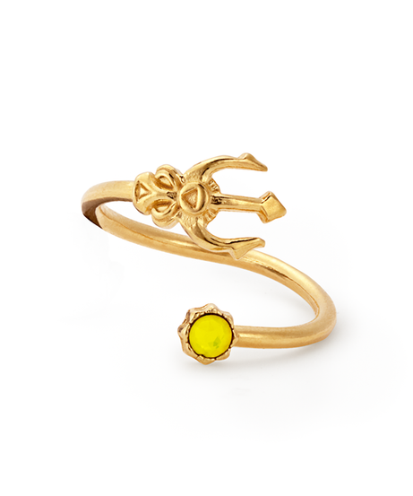 Trident Yellow Stone Wrap Ring