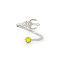 Trident Yellow Stone Wrap Ring