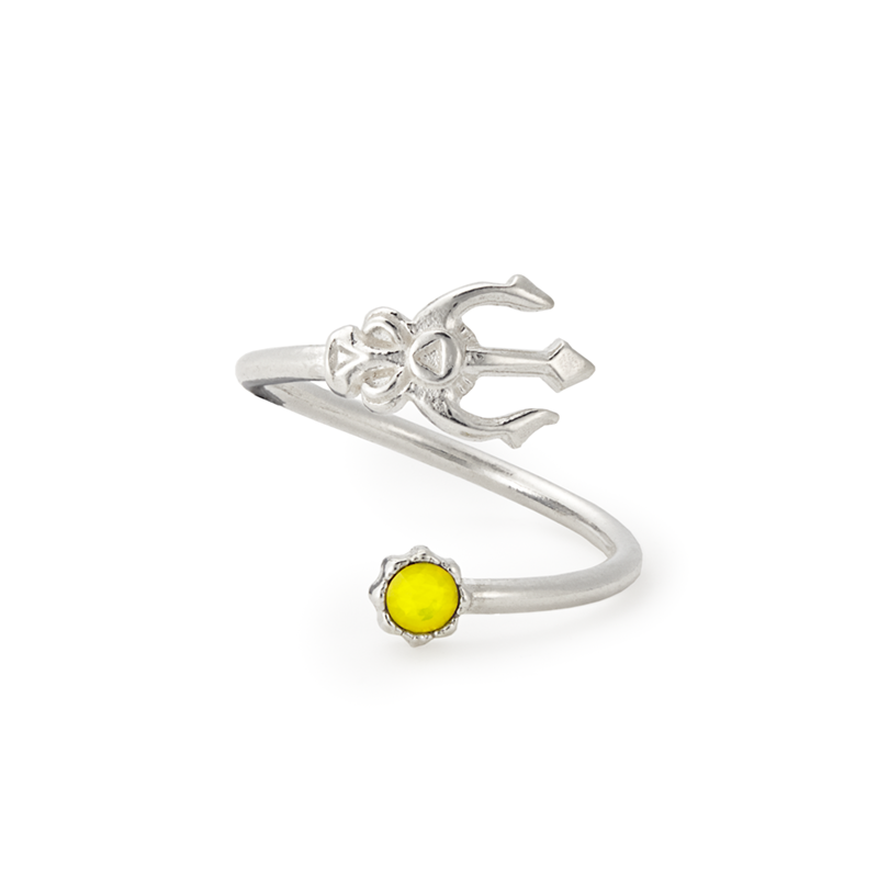 Trident Yellow Stone Wrap Ring
