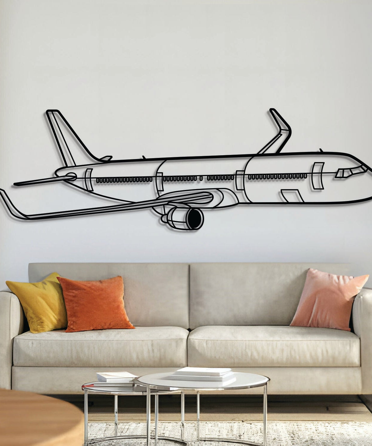 A321 Neo Flugzeugwandkunst aus Metall – NCP0364