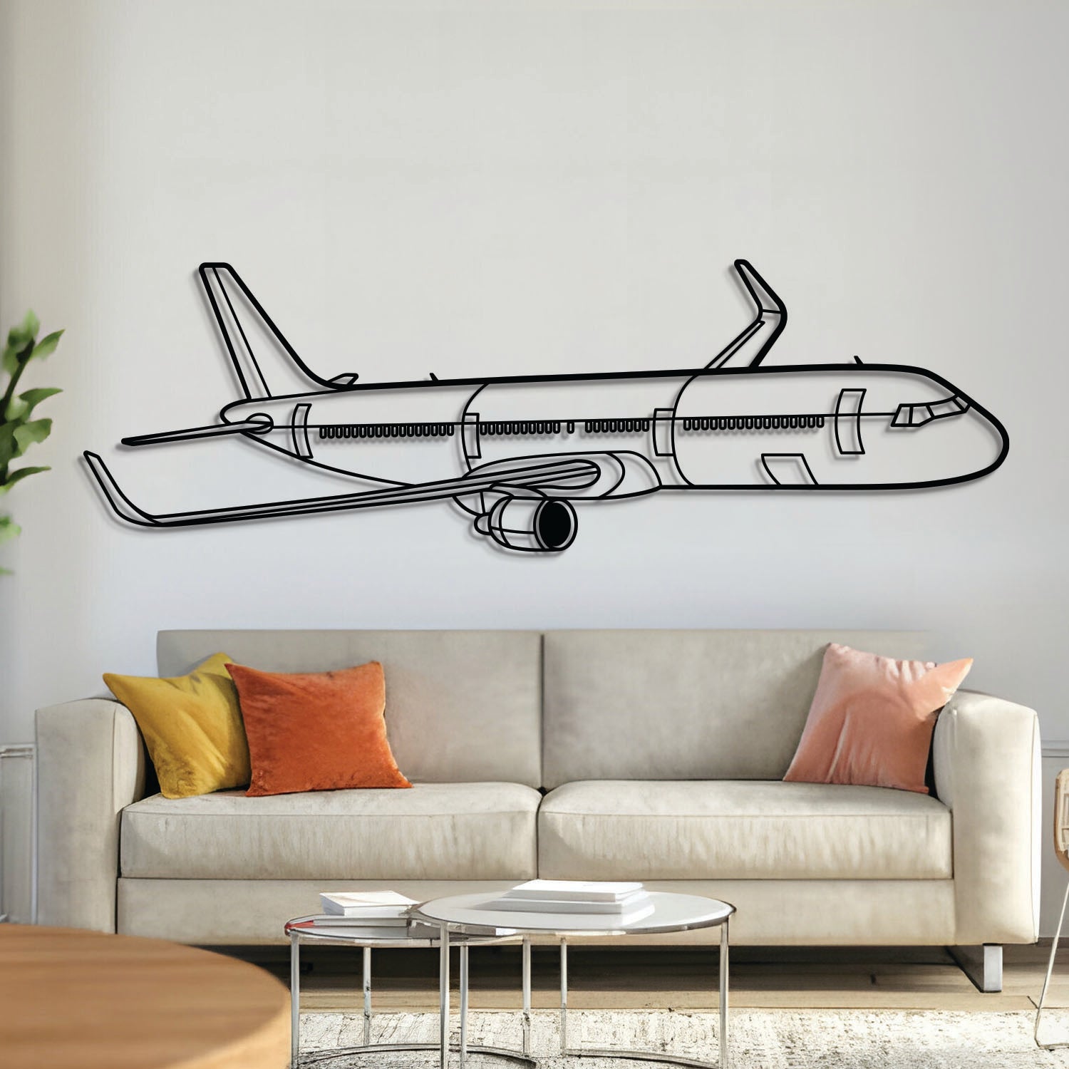 A321 Neo Flugzeugwandkunst aus Metall – NCP0364