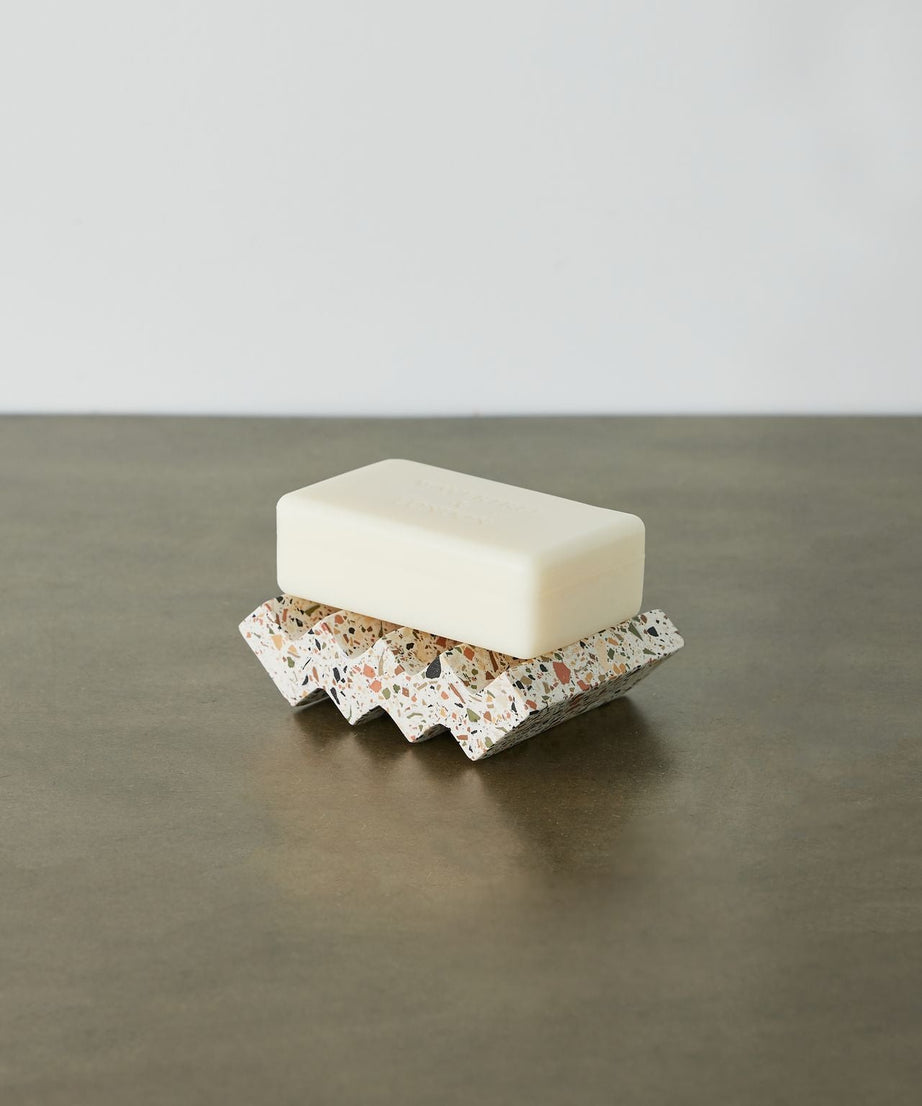 Zig-Zag Neutral Terrazzo Soap Dish