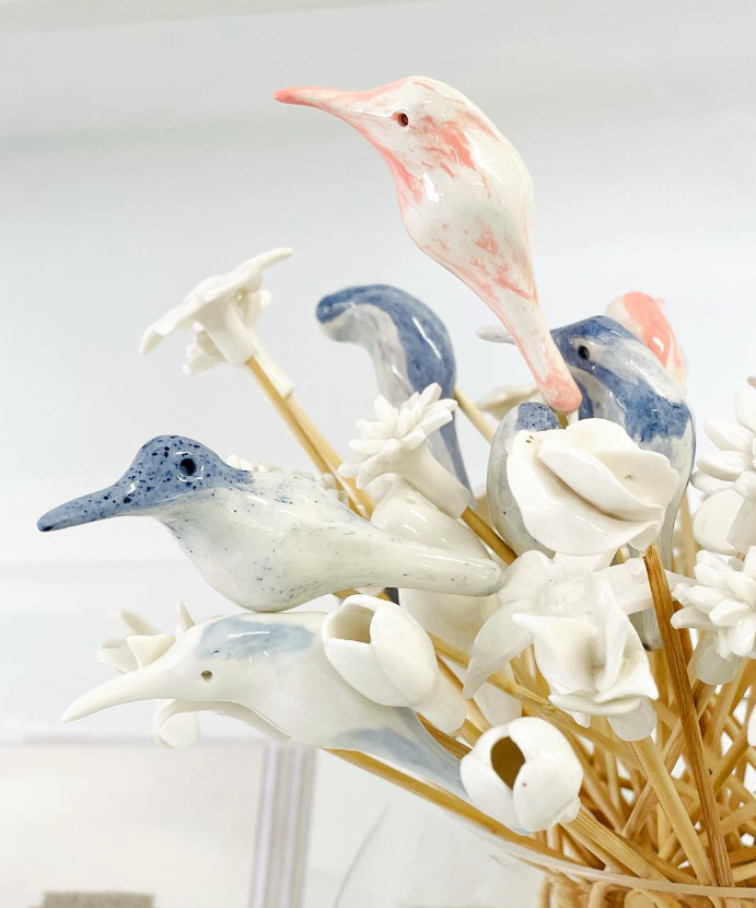Glazed Sunbirds Bamboo Diffuser Set
