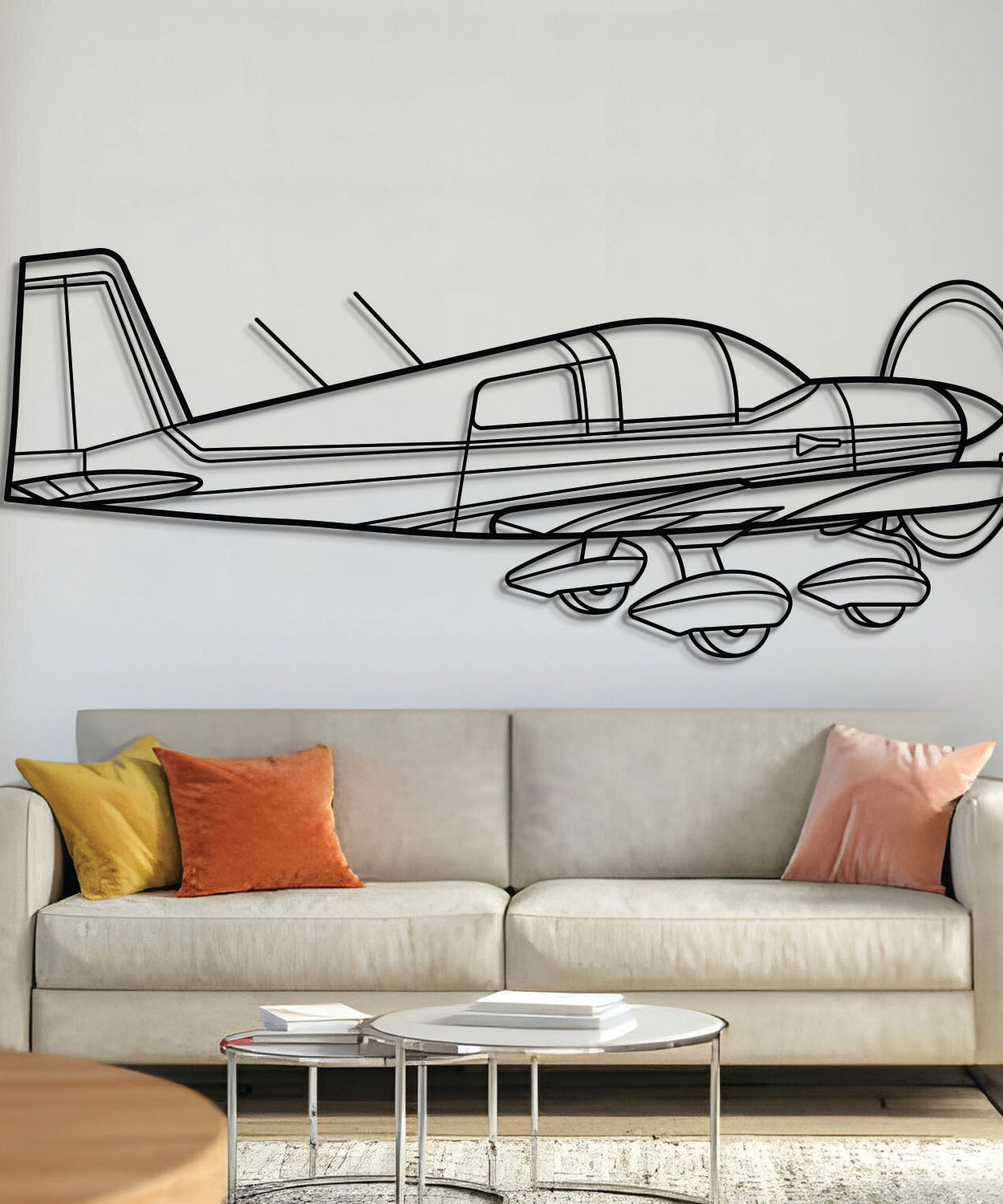 AA-1 Lynx Flugzeug-Wandbild aus Metall mit Ansicht von hinten - NCP0459