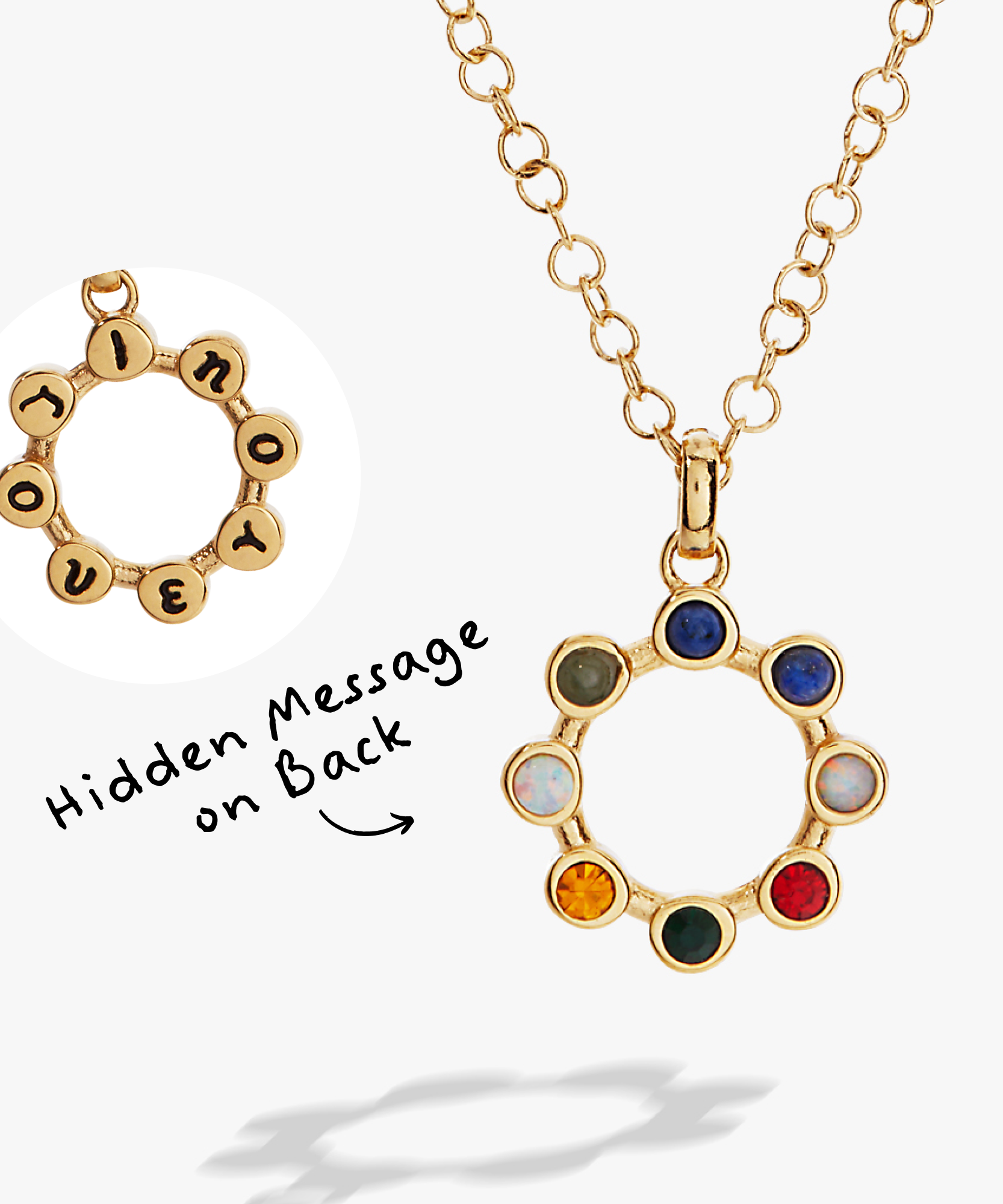 'I Love You' Hidden Message Acrostic Necklace