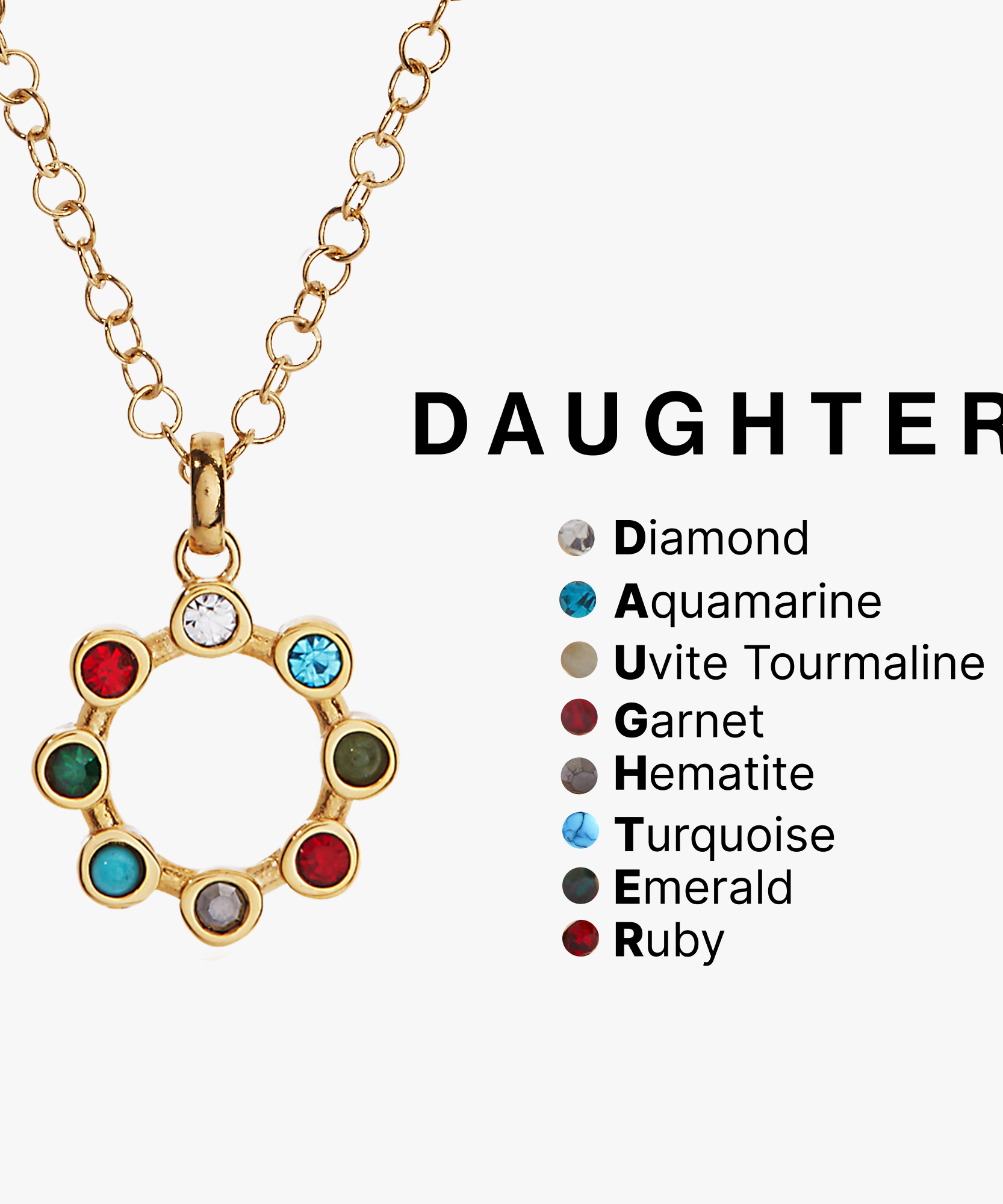 Daughter Hidden Message Acrostic Necklace